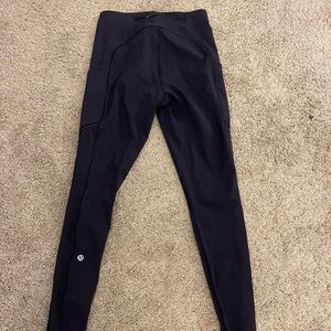 LULULEMON navy blue womens run high rise fast and free High-rise leggings size 4